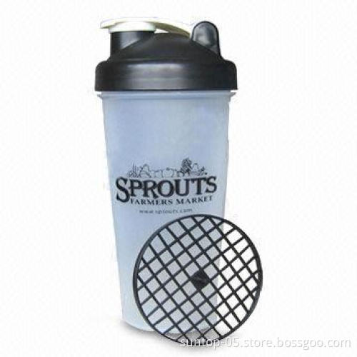 600mL/20oz Shaker Bottle with Strainer Mixer Inside